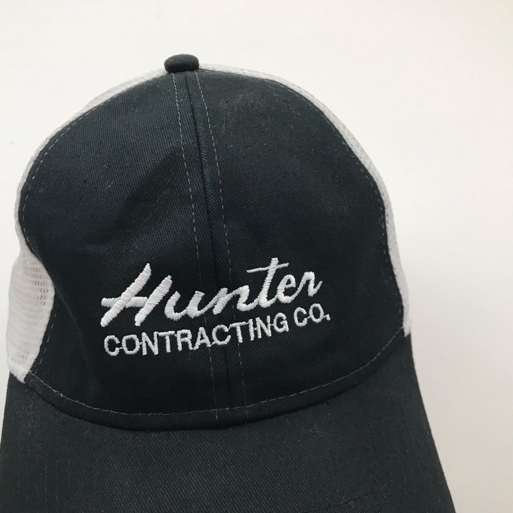 Hunter Contracting Hat Cap Snapback Black White A… - image 4