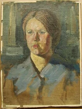 Ukrainian Soviet Oil Painting impressionism realism female portrait woman girl