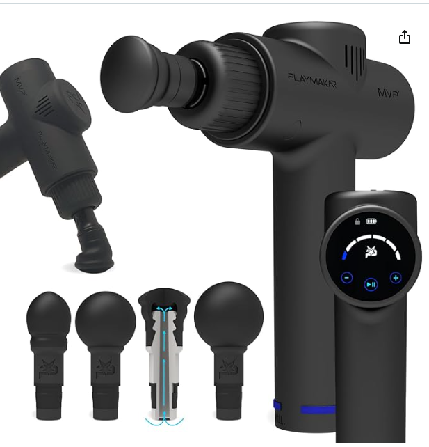 PlayMakar MVP+ Percussion Massage Gun Professional Grade 14mm Stroke Length