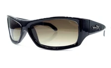 Wiley X SSSLK1 Black Oval Sunglasses Italy W/ NEW LENSES!