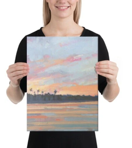 Florida Sunset Canvas Print 16x12 From Plein Air Painting Jensen Beach - Image 2 of 3