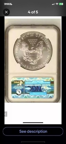 2011 (S or W) $1 Silver Eagle 25TH Anniversary Bullion NGC MS 69 ER Blue Label - Picture 4 of 5