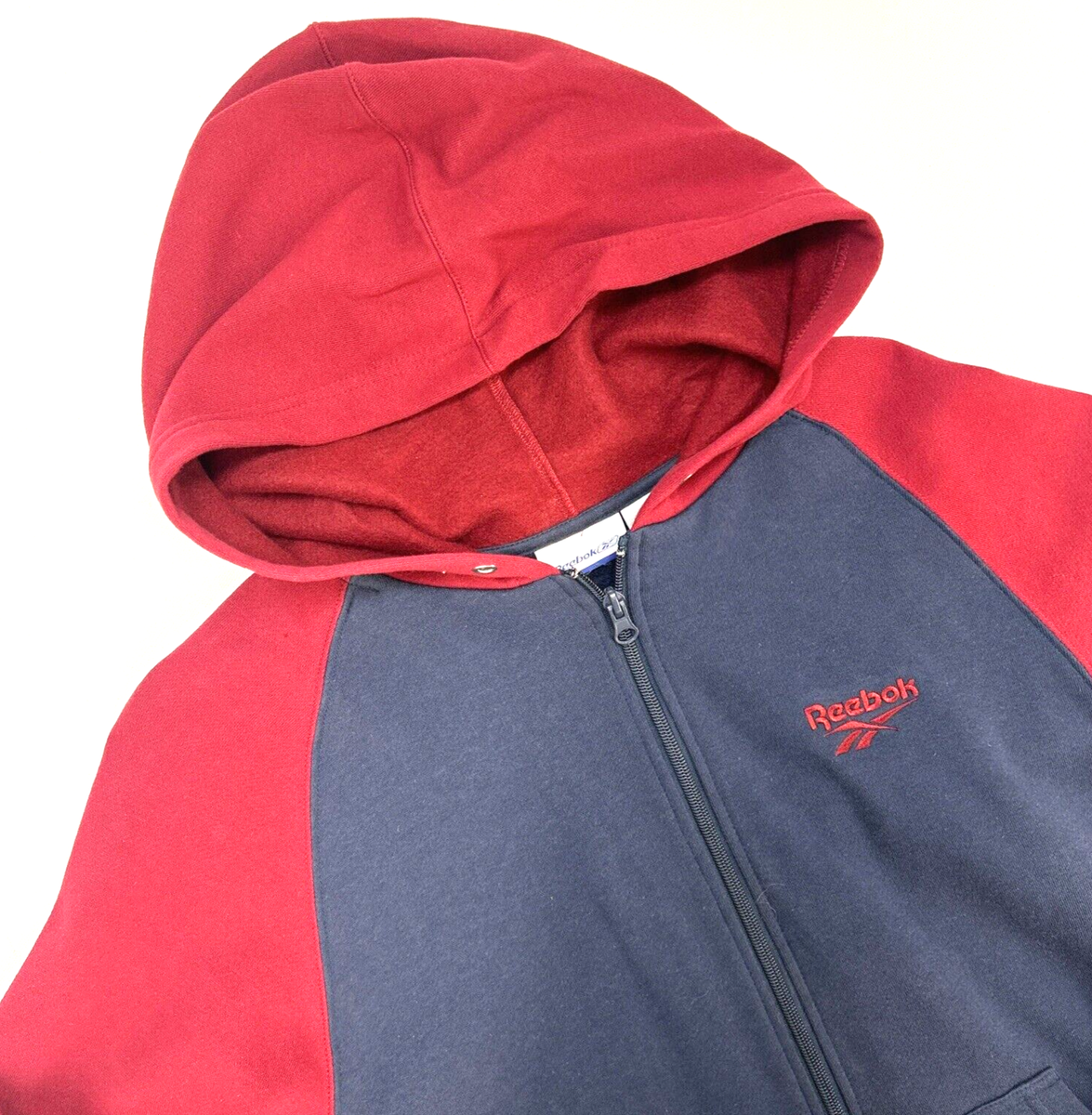 Reebok Front Zip Long Sleeve Cotton Blend Jacket Men L Navy