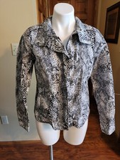 Chico's Snakeskin /Animal Print Zip Front Jacket Size 0
