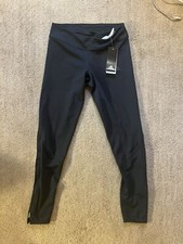 ADIDAS Own the Run Tights Womens size SBlack 3 Stripes Running Ankle Zip NWT