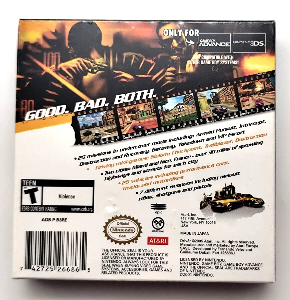 Driv3r / Driver 3 (Game Boy Advance GBA, 2005) BRAND NEW Factory Sealed! - Image 2 of 4