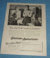 Antique 1945 Ad Eastern Amplifiers + Delco Radio Division of General Motors