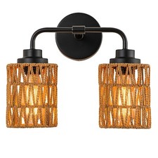 Bathroom Light Fixtures, Rustic 2-Light Vanity Lights Over Mirror Farmhouse W...