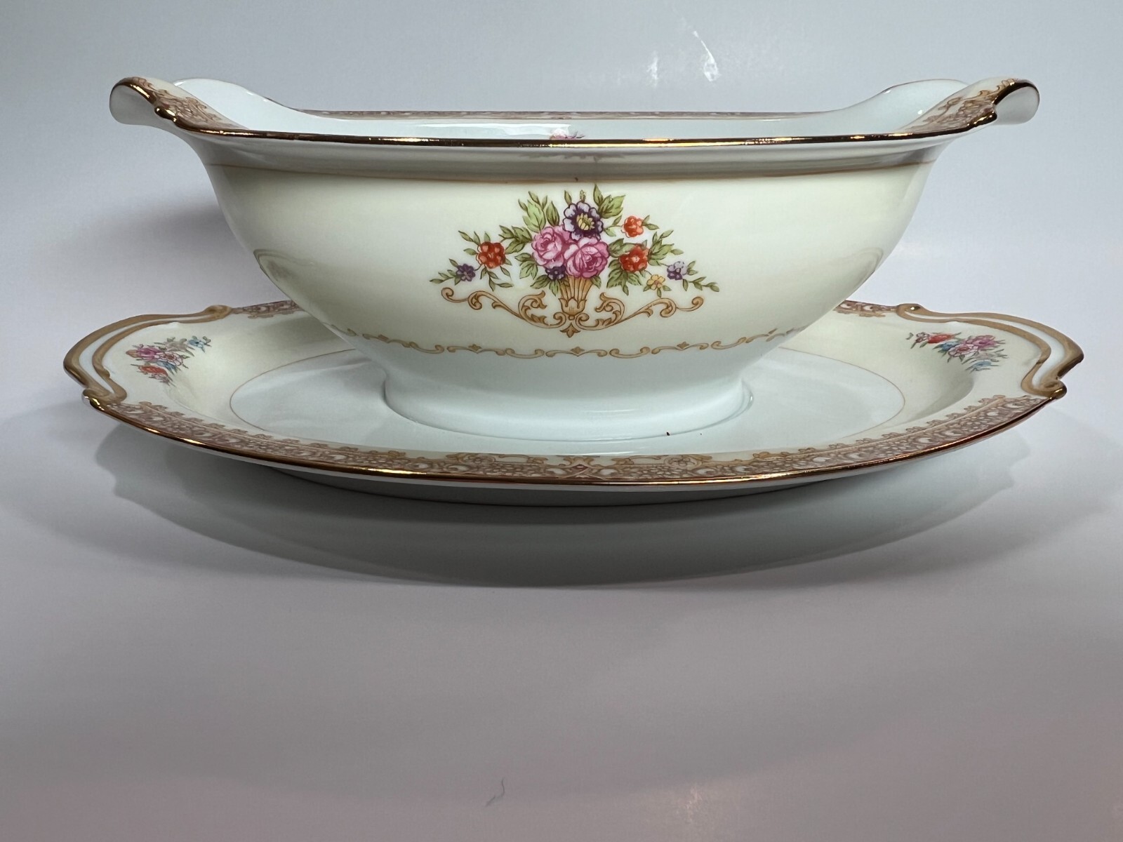 NORITAKE china Gravy Boat with Attached Underplate eBay