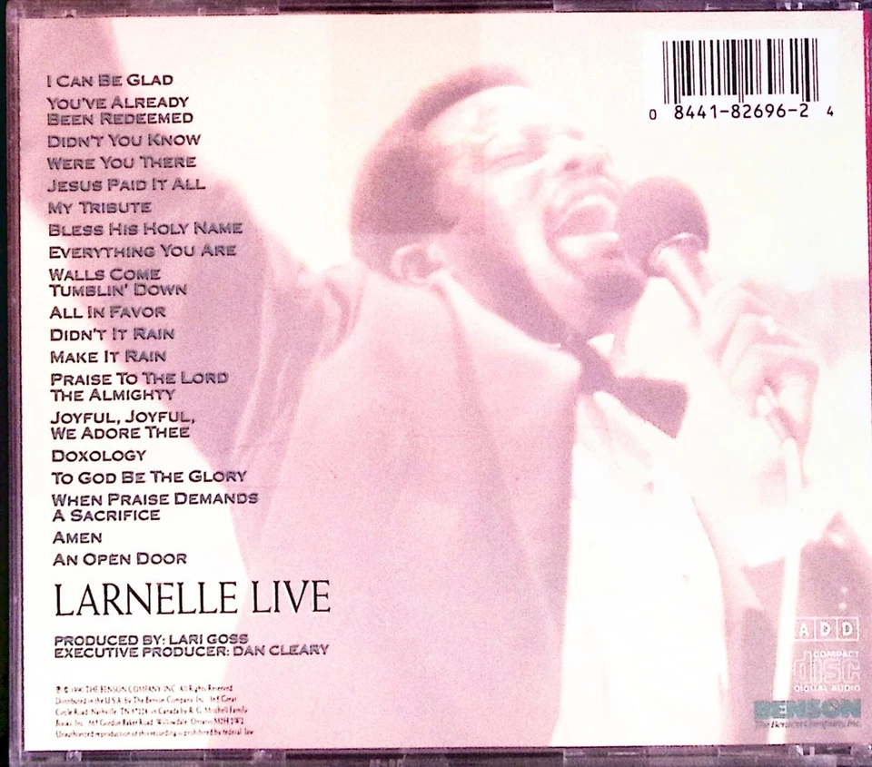 LARNELLE HARRIS WITH THE BROOKLYN TABERNACLE CHOIR – LARNELLE LIVE BENSON CD5974 Foto 2 de 4