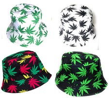 Coloridos Cannabis Cáñamo Hierba Hoja Cubo Sombreros Festival Fiestas Sombreros Sol