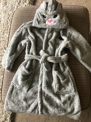 F+F Girls Grey Pink Cat Hooded Super Soft Dressing Gown 5-6 years | eBay UK F+F Girls Grey Pink Cat Hooded Super Soft Dressing Gown 5-6 years | eBay UK