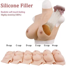 Silicone Breast Plate Forms Crossdresser Drag Queen Fake Breast Enhancer C-H Cup