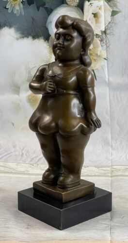 FERNANDO BOTERO LOST WAX BRONZE SCULPTURE "STANDING GIRL" SIGNED FIGURINE DECOR