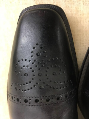 Wall+Water Brogue Black leather Apron Oxford shoes Men Sz 10.5 US Made In Italy Wall+Water Brogue Black leather Apron Oxford shoes Men Sz  main image 4