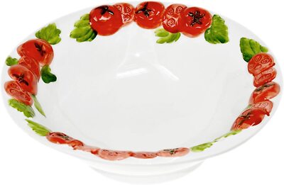 ital. Relief Keramik Schale Tomate rot runde Schüssel, Servierschale ca.27cm Ø