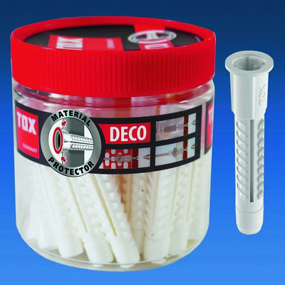 Tox DECO Allzweckdübel Universaldübel Kragendübel 6 - 12 mm Dübel mit Kragen