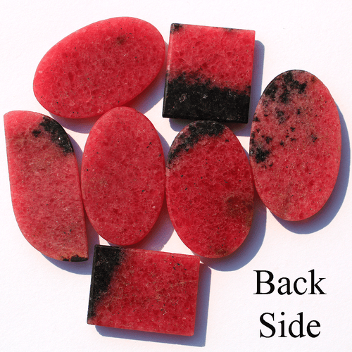424 Cts ~ 7 Pcs Natural Rhodonite Top Grade 27mm-44mm Faceted Cut Gemstones Lot - Picture 8 of 10