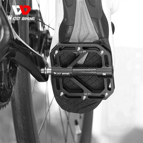 WEST BIKING Bicycle Pedals Titanium Carbon Fiber Axle 3 Bearing Bike Pedal Black - Picture 5 of 16