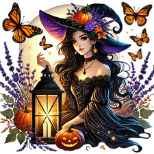 Wall Decal Sticker Halloween Moon Witch Wall Sticker 18X18cm Large