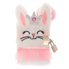 Princess Ballerina Pink Tutu Plush soft Bunny tiara notebook Diary Lock  Keys