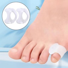 2 Silikon Zehenspreizer kleiner Zeh Hallux Valgus Zehenkorrektur Ballenschutz