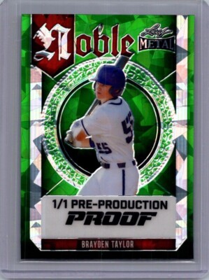Brayden Taylor 2024 Leaf Baseball 1/1 Pre Production Proof