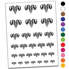 Tribal Ram Skull Temporary Tattoo Water Resistant Set