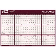 AT-A-GLANCE 2027 Horizontal Reversible Erasable Yearly Wall Calendar