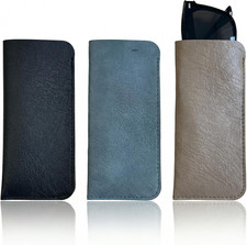 3Pcs Soft Eyeglass Cases for Men Leather Eyeglasses Pouch Glasses Sleeve Reading