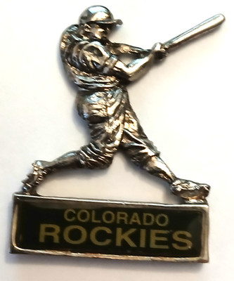 Rockies Pins Colorado Rockies Pin 1993 Rare VTG Cast USA Raintree Hitter MLB Pin