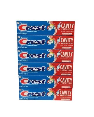 6 Pack Crest Fluoride Cavity Protection Regular Paste Toothpaste 2.4oz 12/2027