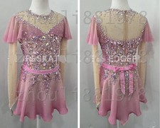New Ice Figure Skating Dress Figure Skating Dress For Competition pink dyeing