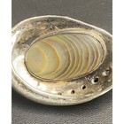 VINTAGE SOLID CAST DANECRAFT 925 STERLING SILVER ANS  ABALONE OYSTER BROOCH SKY