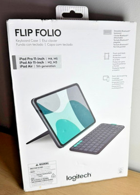 LOGITECH FLIP FOLIO KEYBOARD CASE FOR IPAD PRO 11'' (M4,M5) & AIR (M2,M3,5TH GEN)