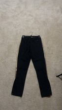 adidas Climacool Track Pants Black Gold Stripes kids M 100 Polyester zipper leg