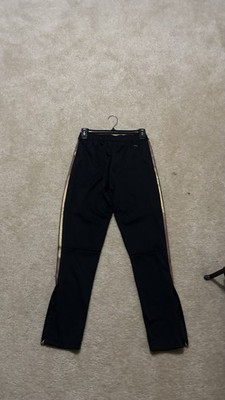 adidas Climacool Track Pants Black Gold Stripes kids M 100% Polyester zipper leg
