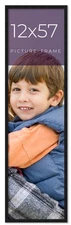 12x57 Frame Black Real Wood Picture Frame Width 0.75 inches | Interior Frame Dep