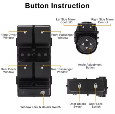 1 Set Power Window Door Lock Mirror Control Switch Fits for 2007-2013 Chevy/*