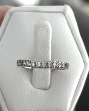 Platinum .27 Ct Diamond Wedding Anniversary Band Ring Sz 4 Contour Curve 2 Of 2