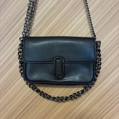 MARC JACOBS J Mark Black Leather Shoulder Bag Chain Strap Women's Authentic