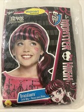 Monster High Costume Wig Draculaura Pink Black Child RUBIES NIP Accessory