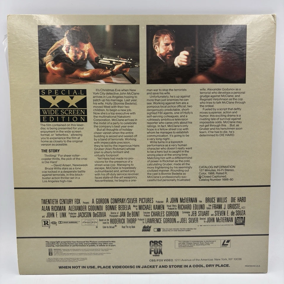 Die Hard 1 & 2 Widescreen Laserdisc LD Bruce Willis - Image 4 of 4