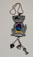 Vintage Ganz Pewter Dog Keychain With Charms
