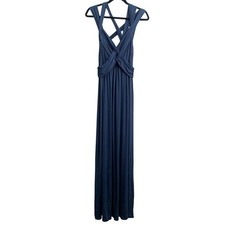 NWT Motherhood Maternity Large Dusty Blue Criss Cross Top Long TShirt Dress