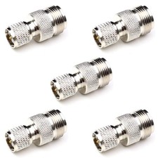5 Pack N Type Male to Mini UHF Female Coax Adapter RF Connectors Kit