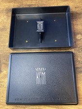 KEM Plastic Playing Cards Empty 2 WIDE Deck Holder Black Made In USA Vintage