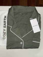 Cozy Earth Women's Bamboo Stretch Knit Long Sleeve Pajama Top Olive Medium