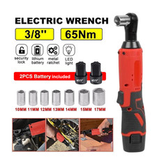 12v Electric Ratchet Wrench 38 Cordless Right Angle Wrench Ratchet 2 Battery