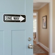 One Way Sign with Right Arrow,18X6 Inches Engineer Grade Reflective Rust Free